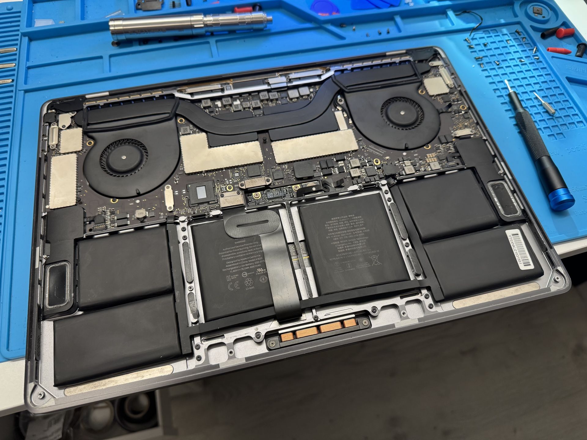 Opened MacBook Pro 2017 ready after repair