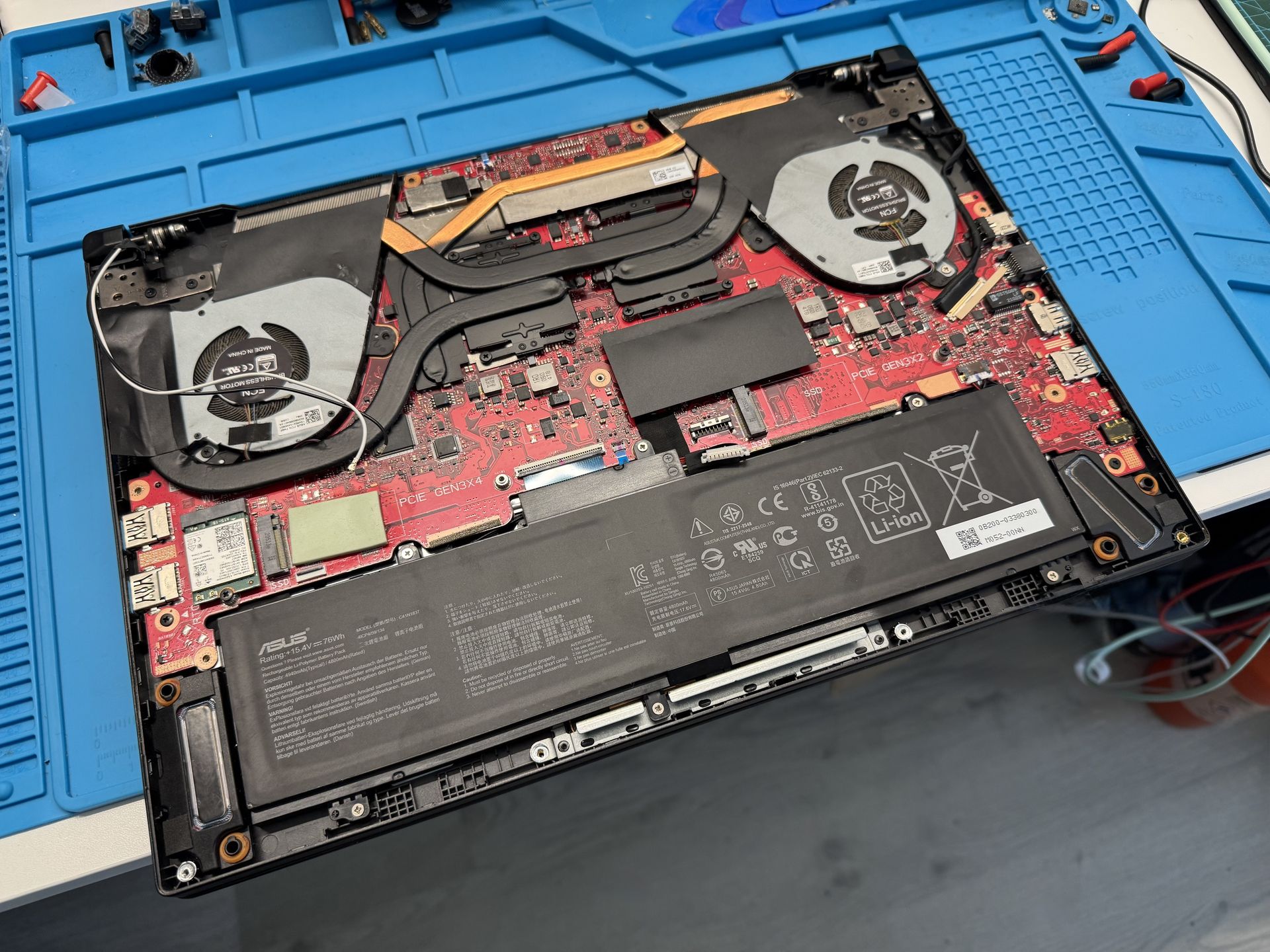 View of the ASUS ROG Zephyrus laptop opened